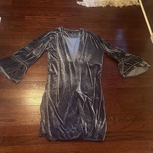 Elegant Velvet Shacket with Bell Sleeves